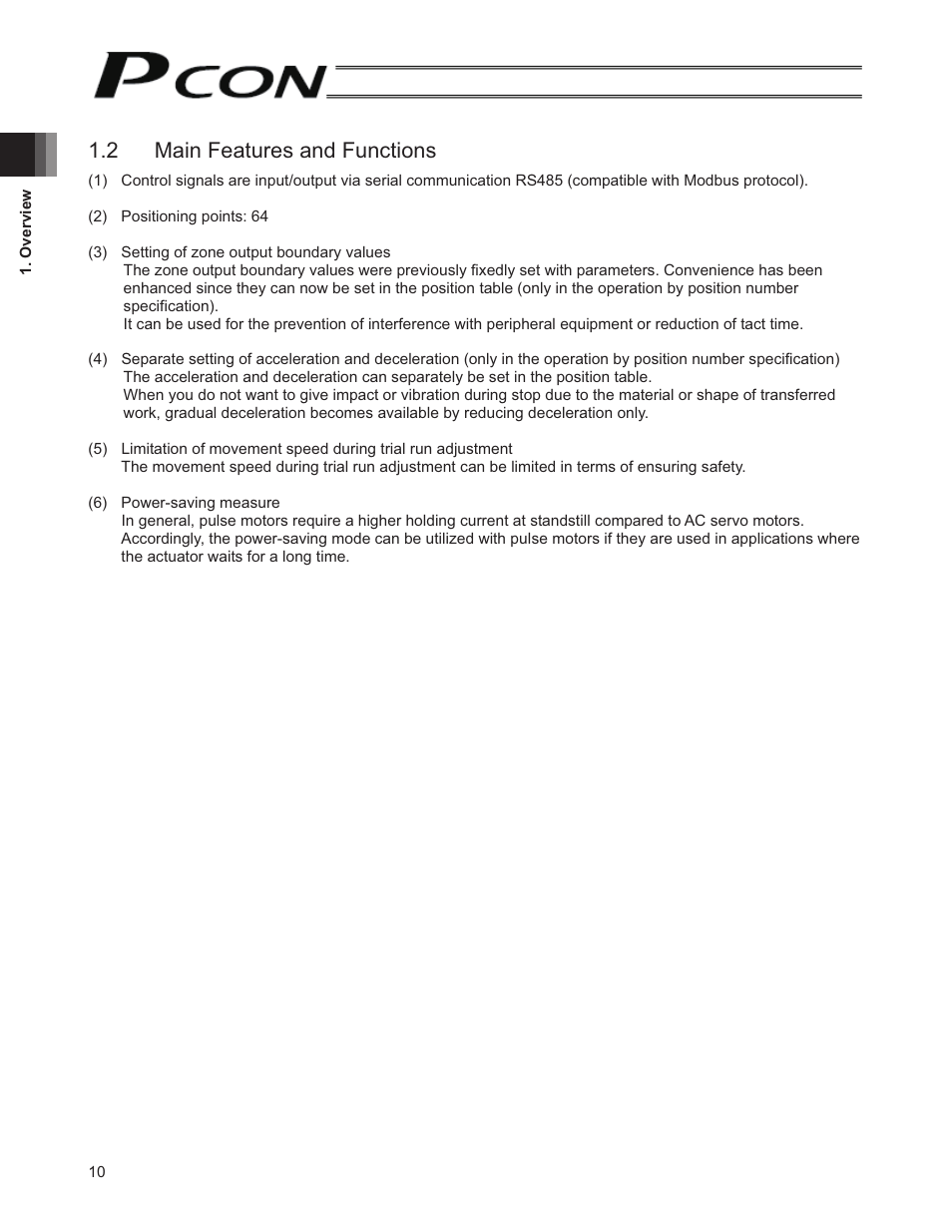 2 main features and functions | IAI America PCON-SE User Manual | Page 22 / 160