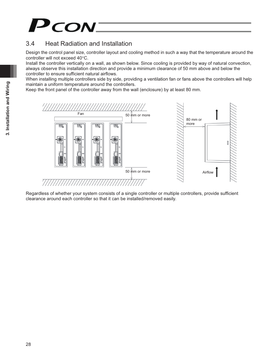 4 heat radiation and installation | IAI America PCON-SE User Manual | Page 40 / 160