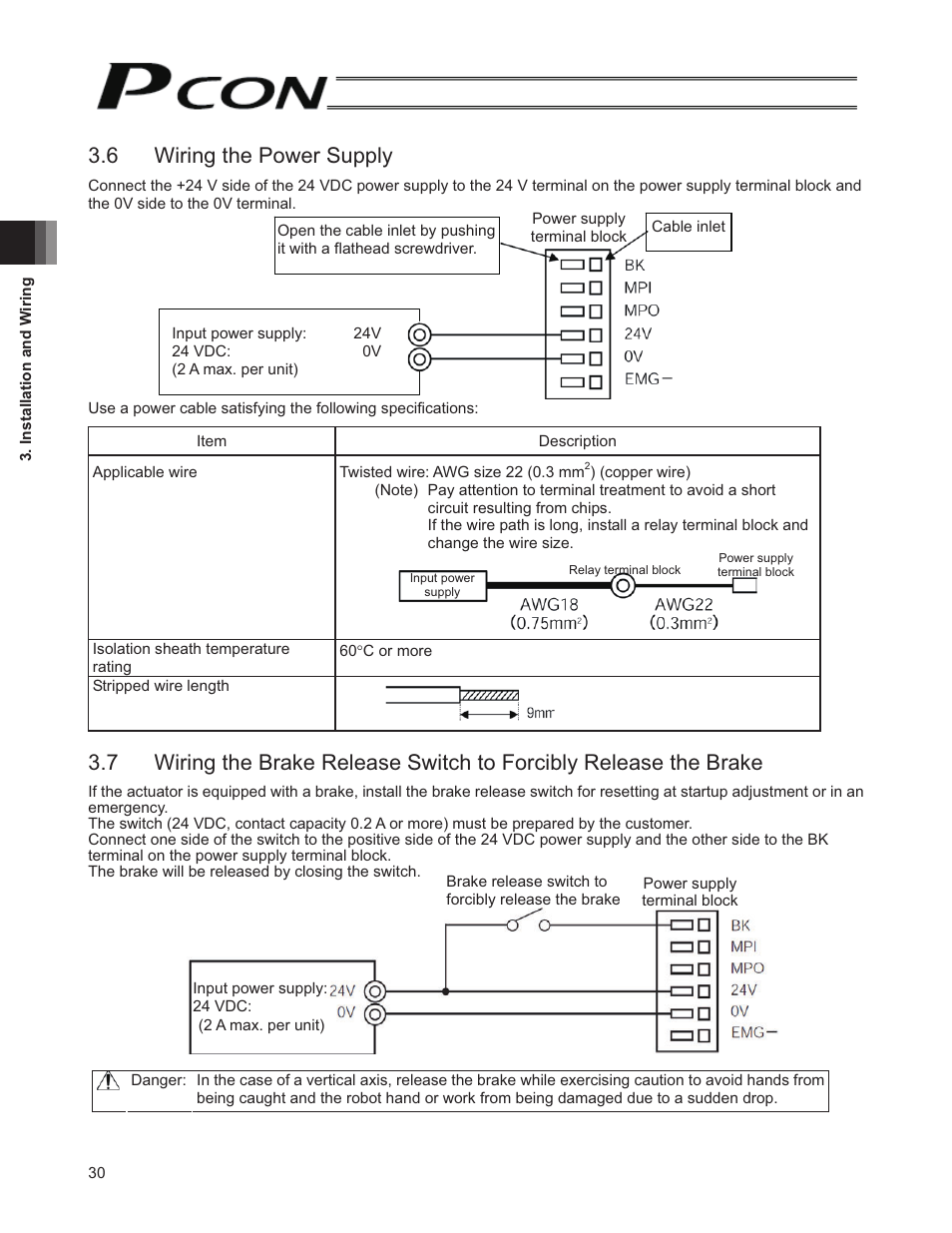 6 wiring the power supply | IAI America PCON-SE User Manual | Page 42 / 160