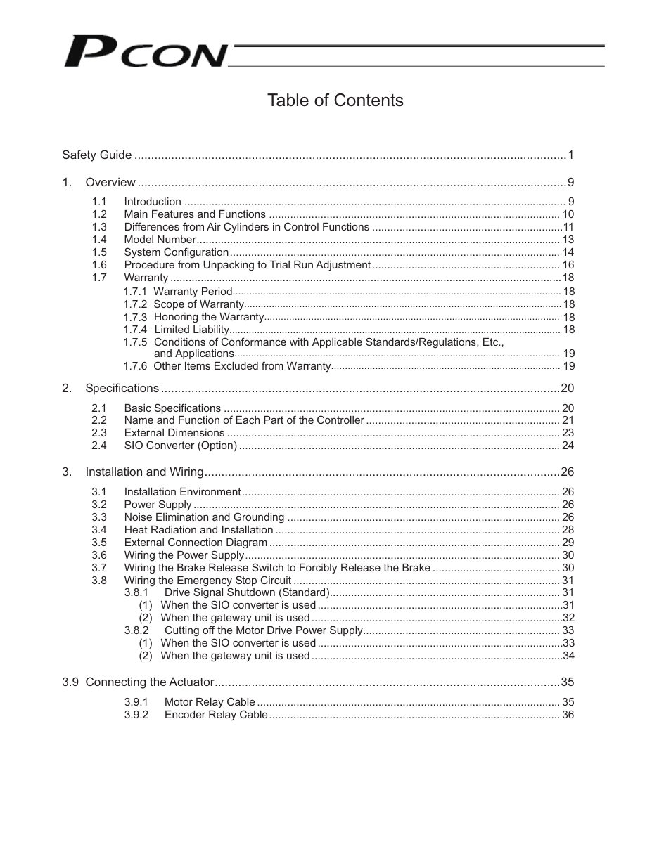 IAI America PCON-SE User Manual | Page 9 / 160