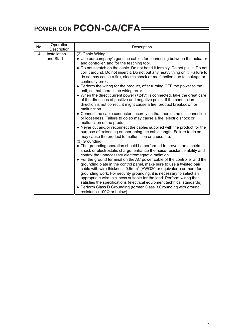 Pcon-ca/cfa, Power con | IAI America PCON-CA User Manual | Page 11 / 296