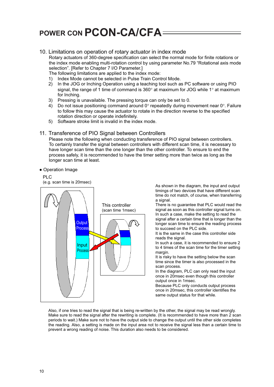 Pcon-ca/cfa, Power con, Transference of pio signal between controllers | IAI America PCON-CA User Manual | Page 18 / 296