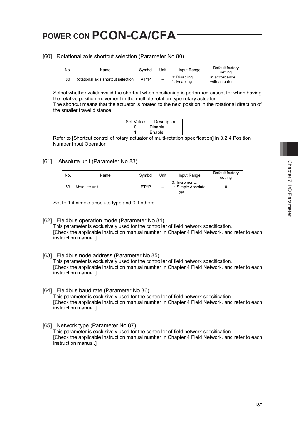 Pcon-ca/cfa, Power con | IAI America PCON-CA User Manual | Page 195 / 296