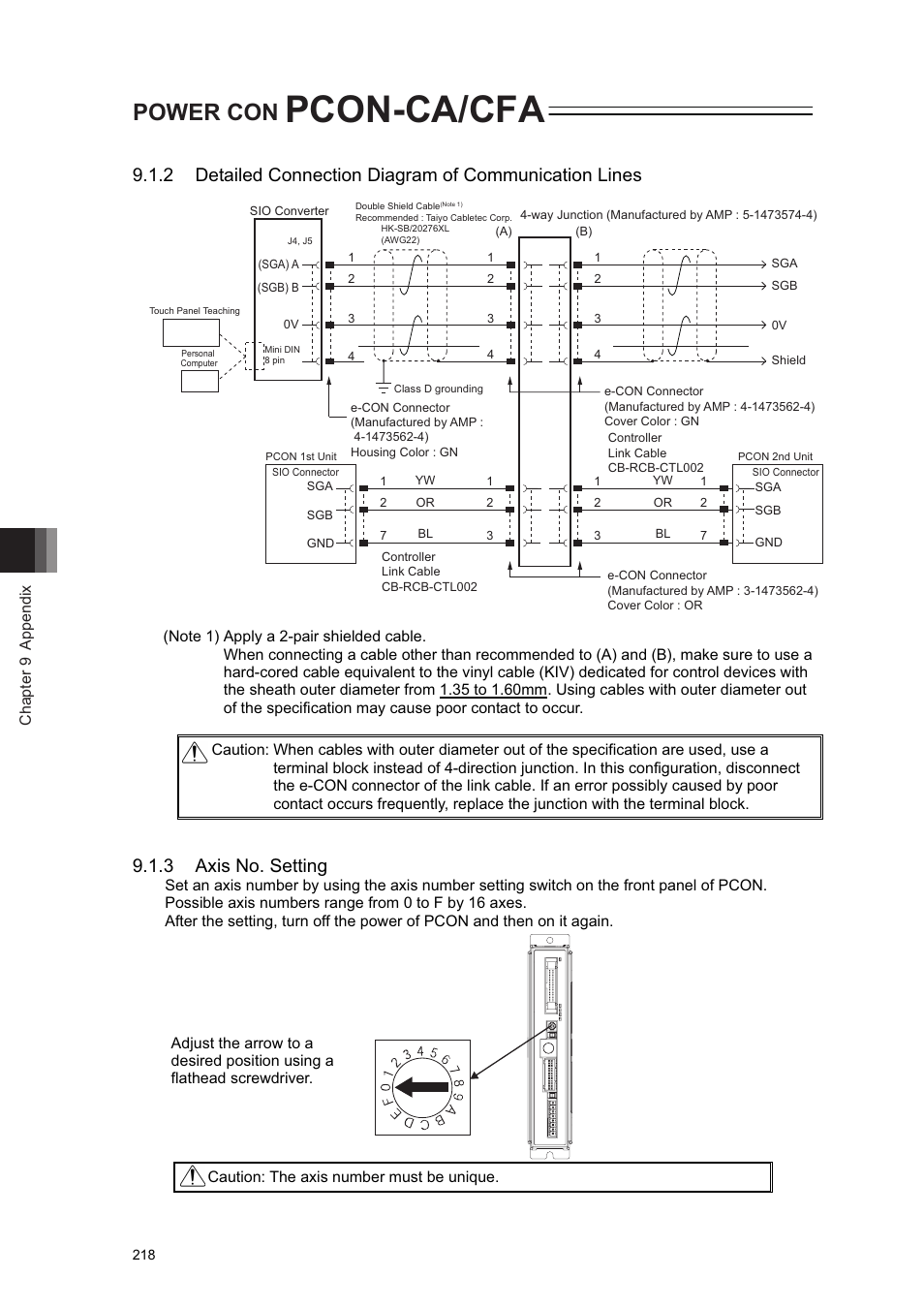 Pcon-ca/cfa, Power con, 3 axis no. setting | IAI America PCON-CA User Manual | Page 226 / 296