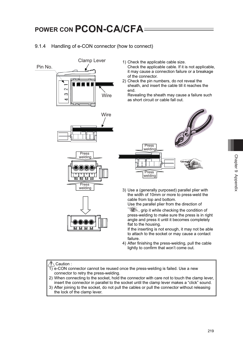 Pcon-ca/cfa, Power con | IAI America PCON-CA User Manual | Page 227 / 296