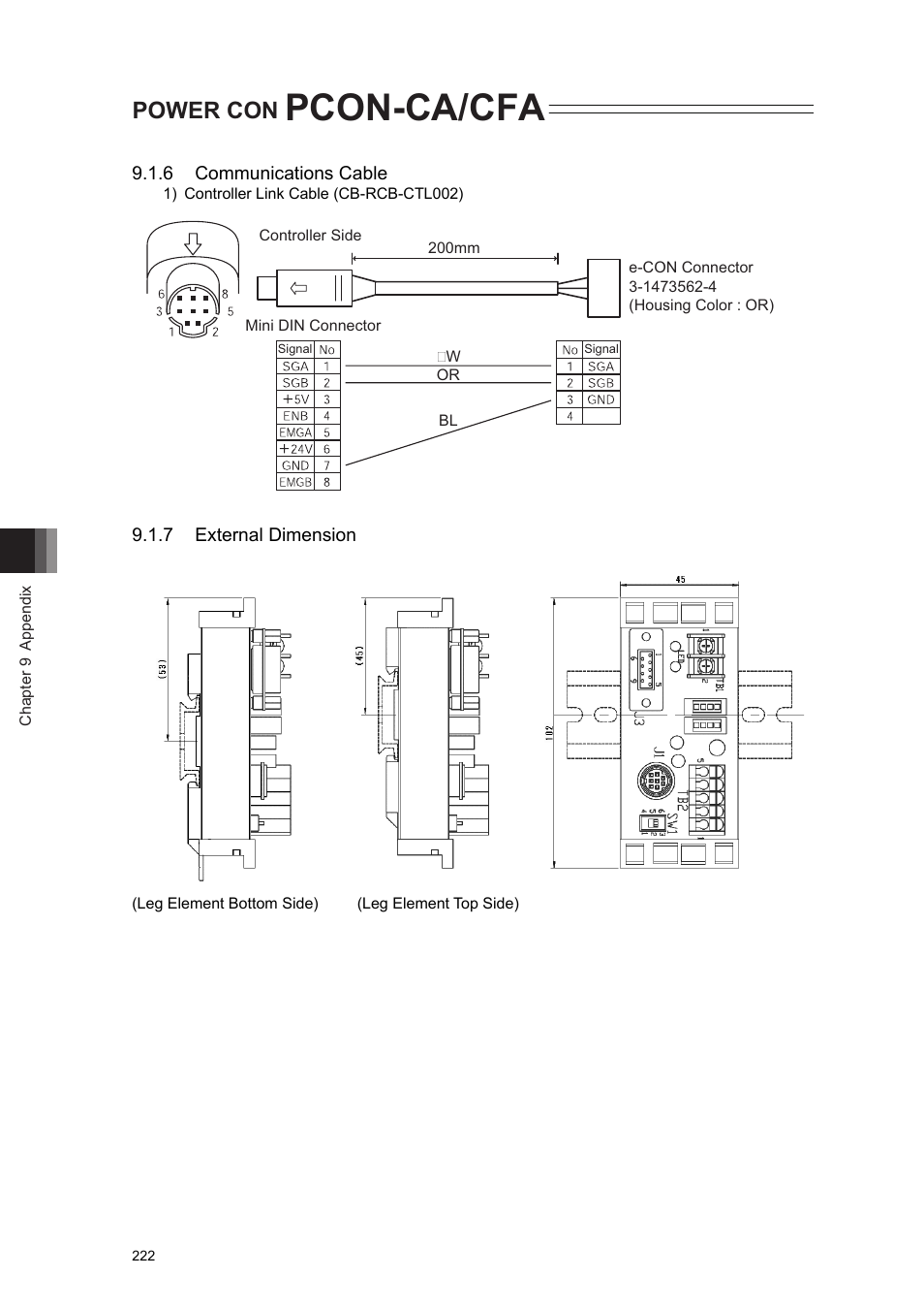 Pcon-ca/cfa, Power con | IAI America PCON-CA User Manual | Page 230 / 296