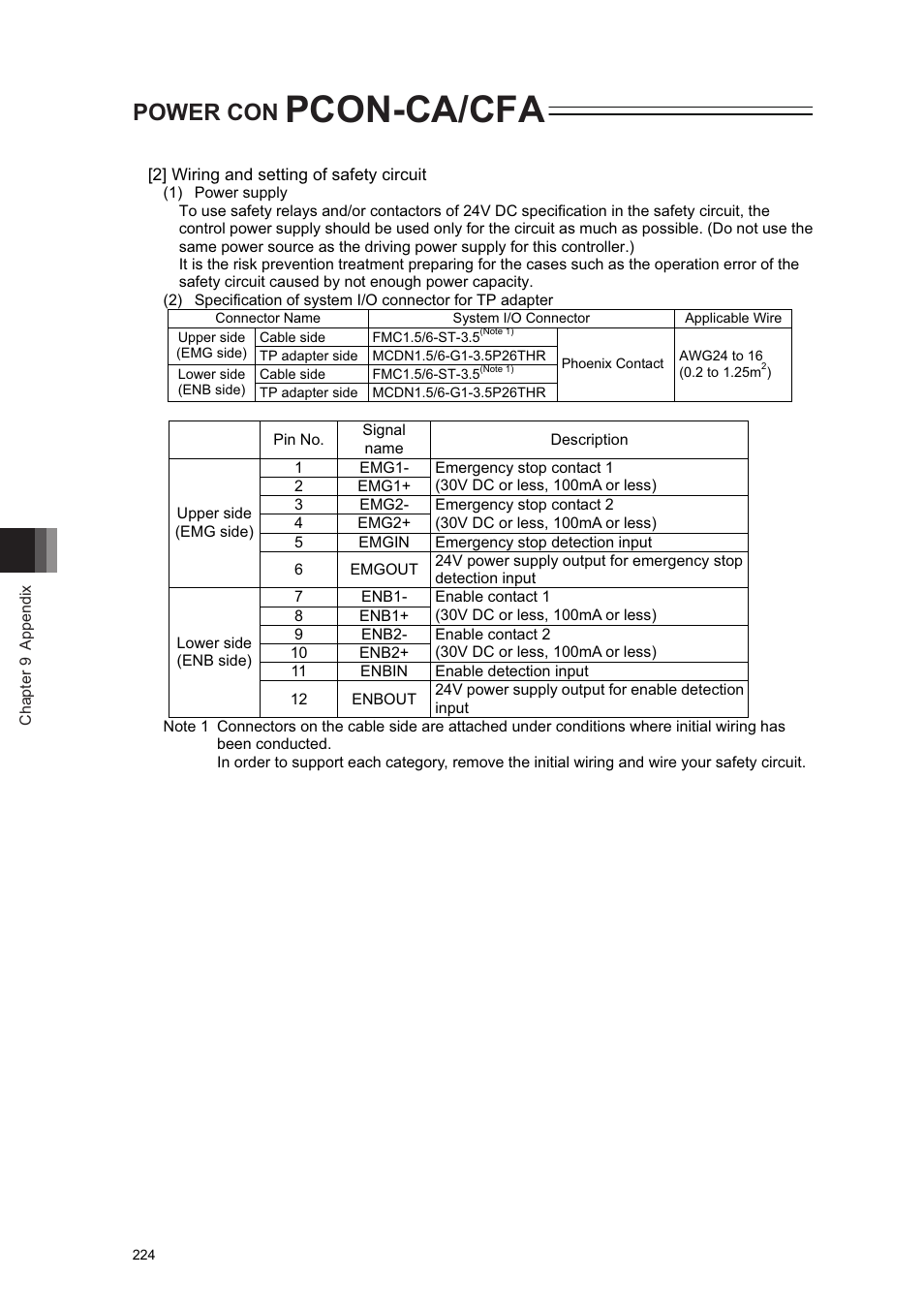 Pcon-ca/cfa, Power con | IAI America PCON-CA User Manual | Page 232 / 296