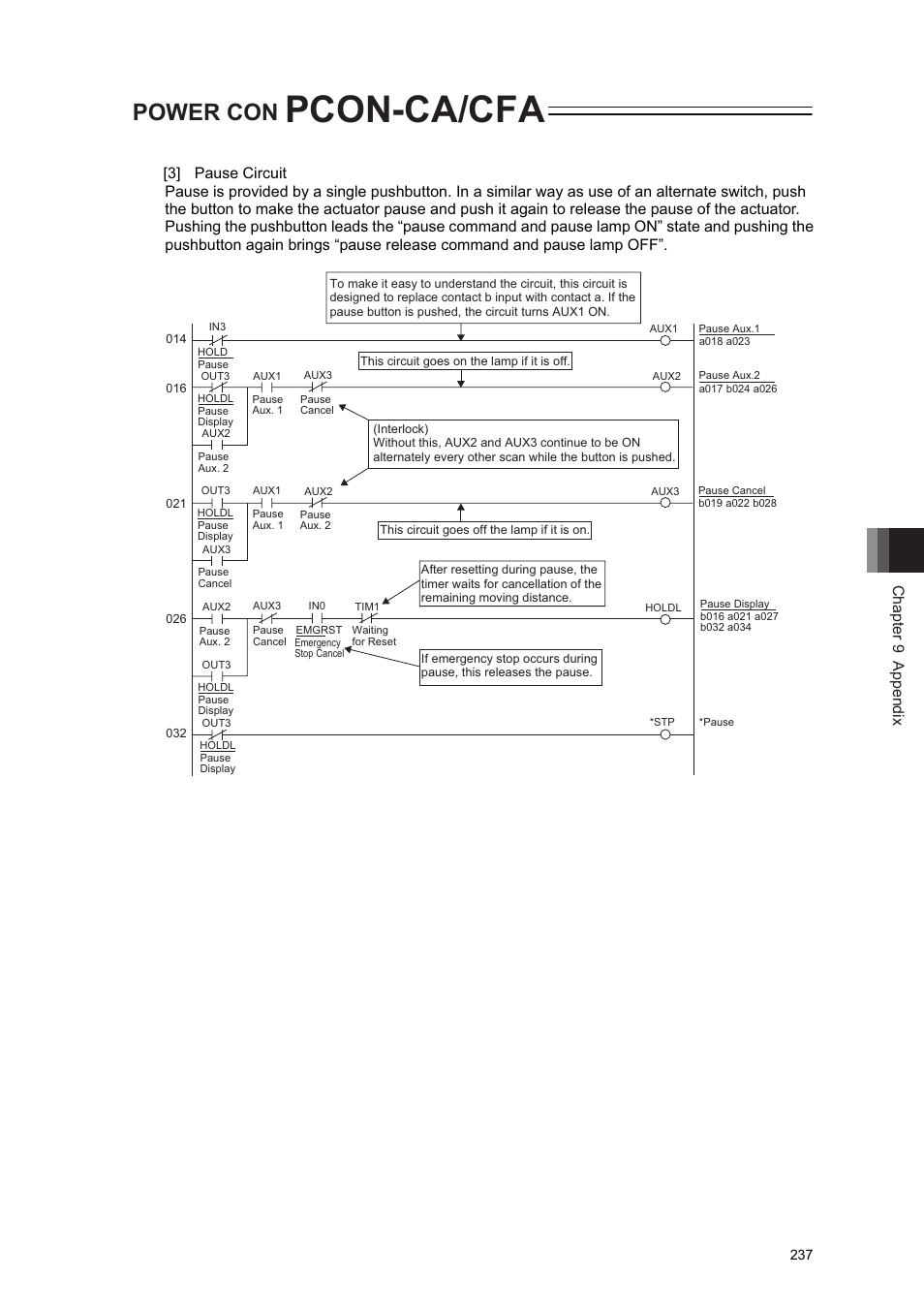 Pcon-ca/cfa, Power con, Chapter 9 appendix | IAI America PCON-CA User Manual | Page 245 / 296