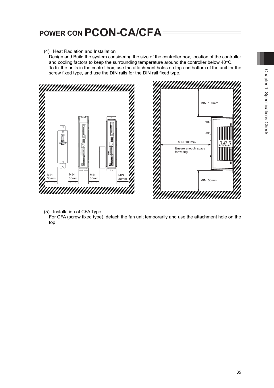 Pcon-ca/cfa, Power con | IAI America PCON-CA User Manual | Page 43 / 296