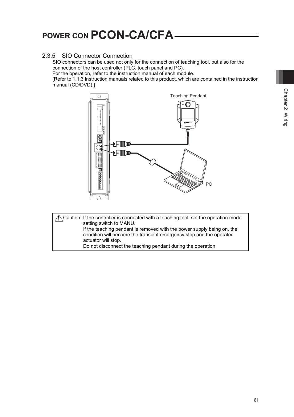 Pcon-ca/cfa, Power con | IAI America PCON-CA User Manual | Page 69 / 296