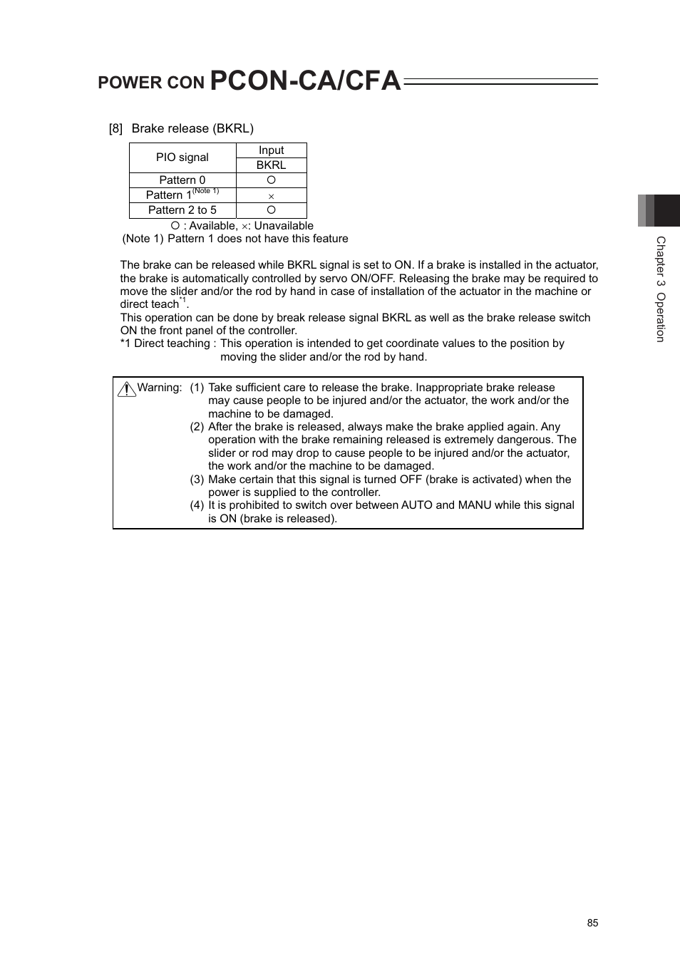 Pcon-ca/cfa, Power con | IAI America PCON-CA User Manual | Page 93 / 296