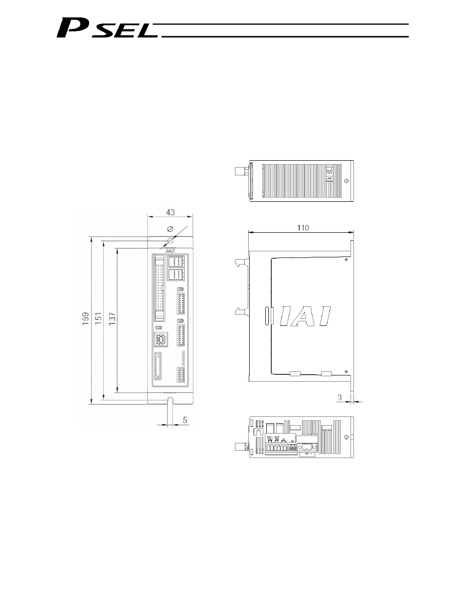 Chapter 3 installation and wiring, Chapter 3, Installation and wiring | External dimensions | IAI America PSEL User Manual | Page 36 / 486