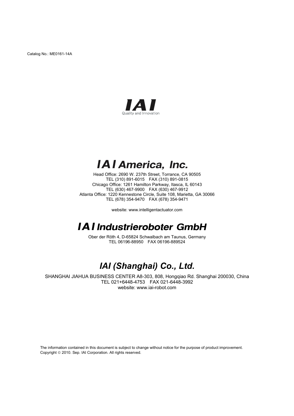 Iai (shanghai) co., ltd | IAI America SCON-C User Manual | Page 252 / 252