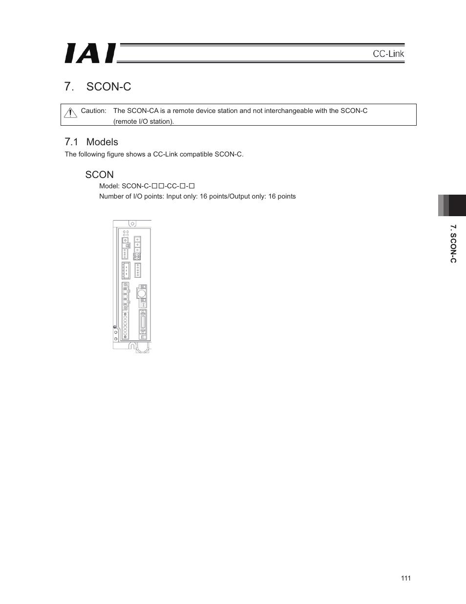 Scon-c, 1 models | IAI America E-Con User Manual | Page 119 / 152