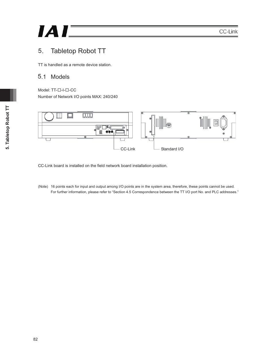 Tabletop robot tt, 1 models | IAI America E-Con User Manual | Page 90 / 152