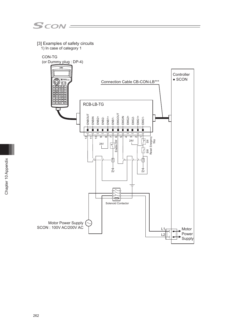 3] examples of safety circuits, Rcb-lb-tg | IAI America SCON-CA User Manual | Page 272 / 354