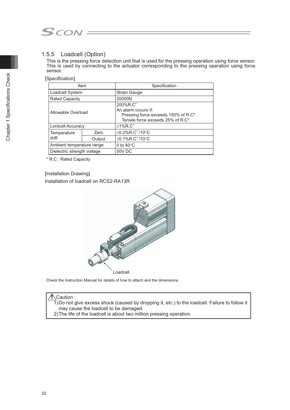 5 loadcell (option) | IAI America SCON-CA User Manual | Page 42 / 354