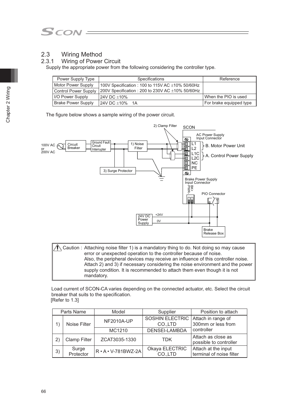 3 wiring method, 1 wiring of power circuit | IAI America SCON-CA User Manual | Page 76 / 354