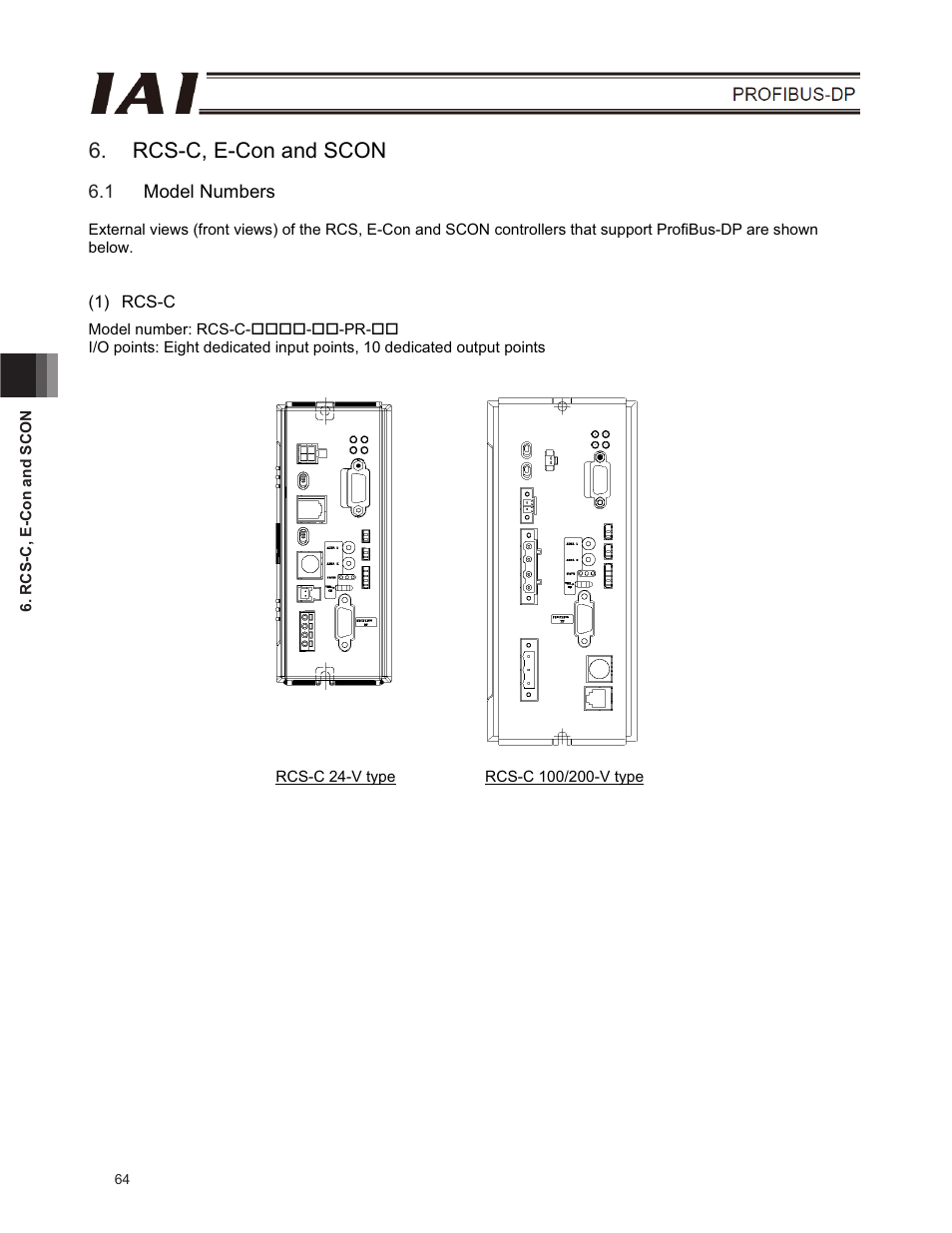 Rcs-c, e-con and scon, 1 model numbers | IAI America E-Con User Manual | Page 72 / 102