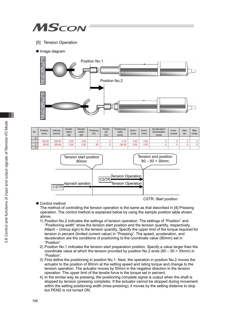 5] tension operation, Image diagram | IAI America MSCON User Manual | Page 198 / 360