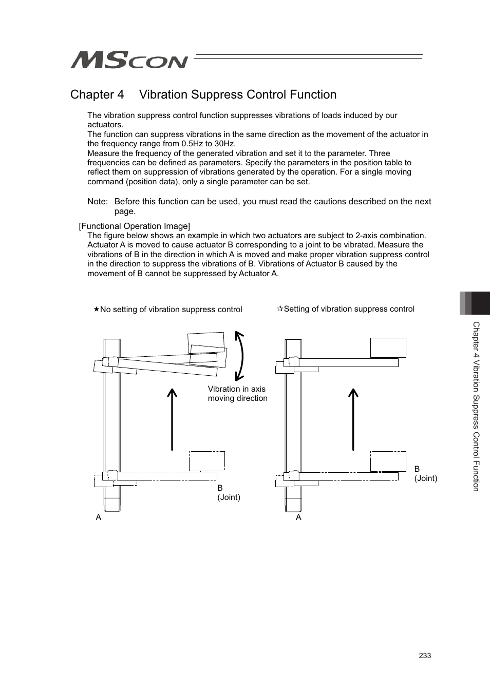 Chapter 4 vibration suppress control function | IAI America MSCON User Manual | Page 241 / 360
