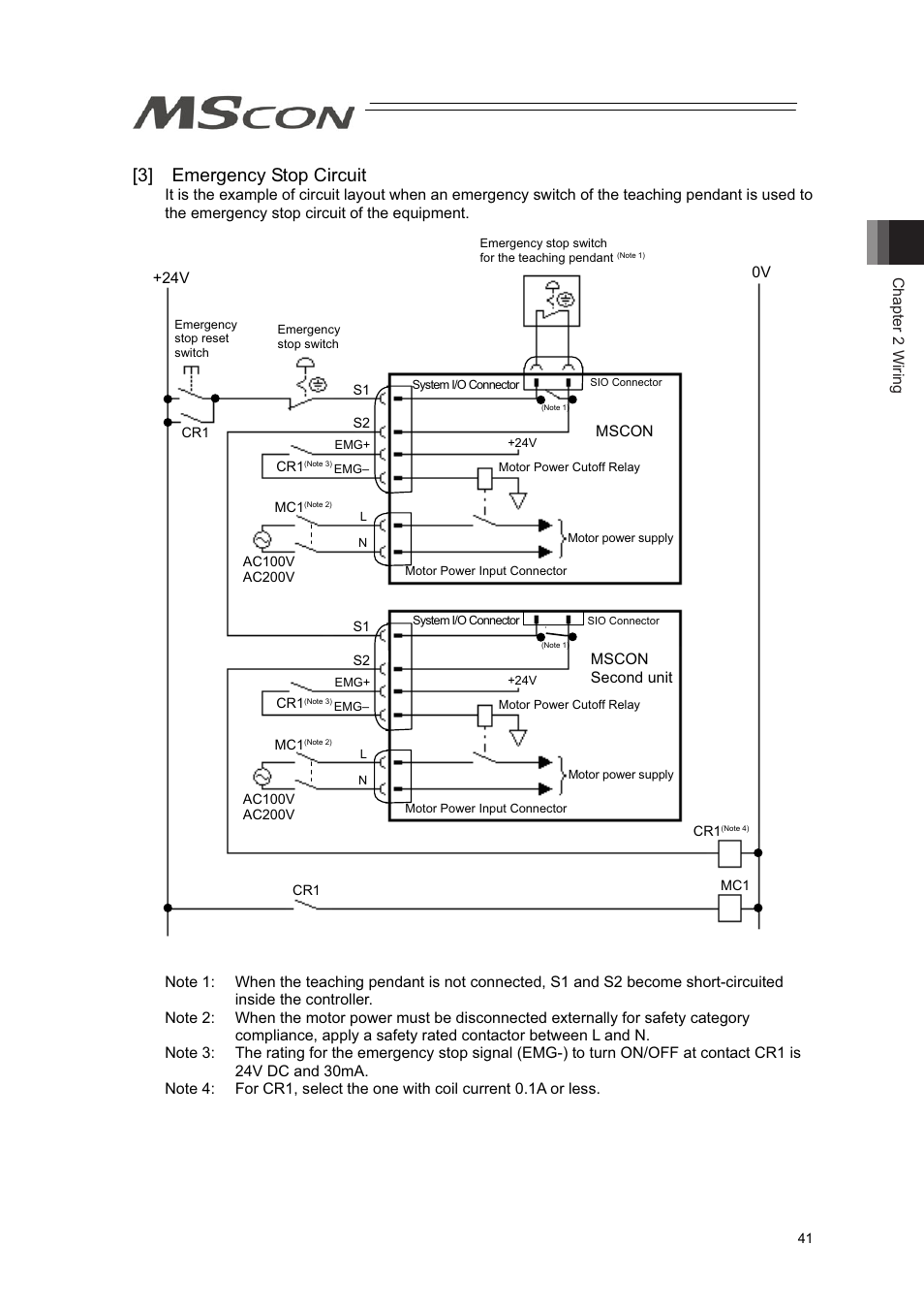 3] emergency stop circuit | IAI America MSCON User Manual | Page 49 / 360