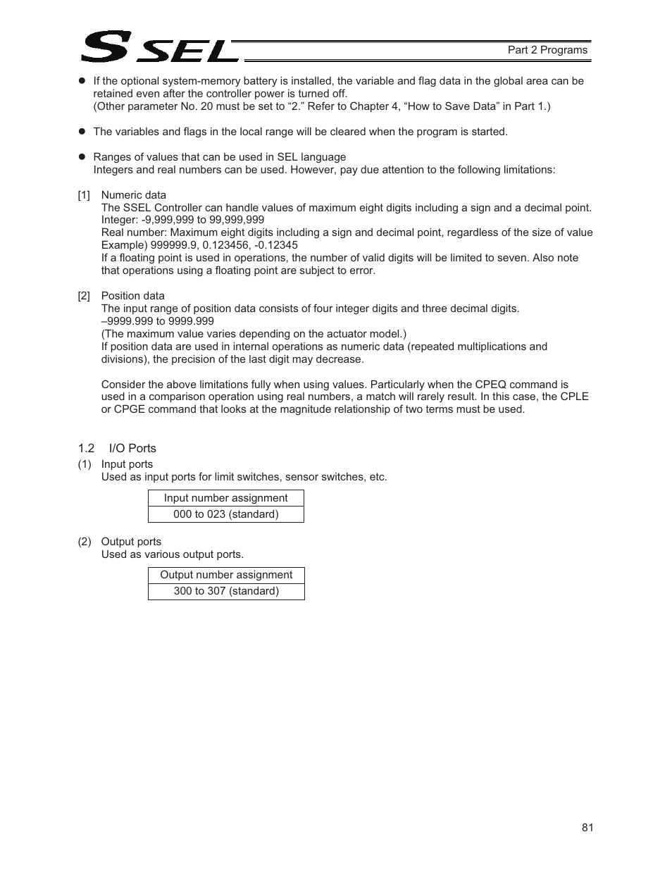 2 i/o ports | IAI America SSEL User Manual | Page 103 / 494