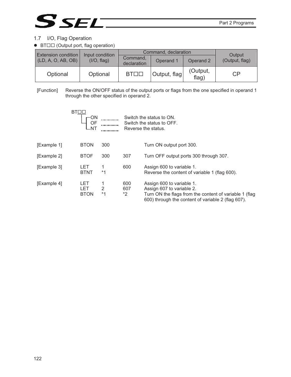 7 i/o, flag operation | IAI America SSEL User Manual | Page 144 / 494