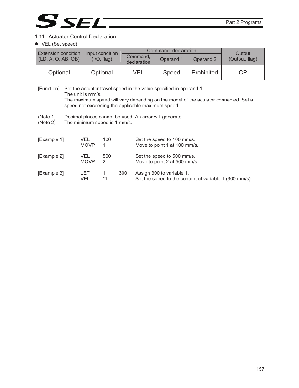 11 actuator control declaration | IAI America SSEL User Manual | Page 179 / 494