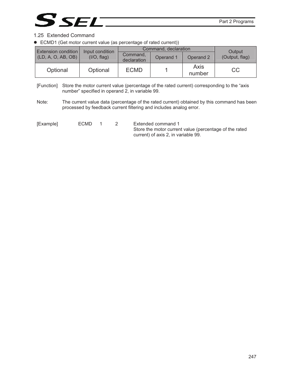 25 extended command | IAI America SSEL User Manual | Page 269 / 494