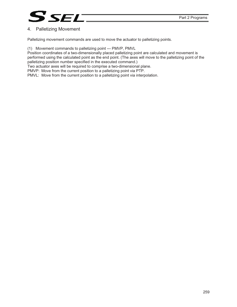 Palletizing movement | IAI America SSEL User Manual | Page 281 / 494