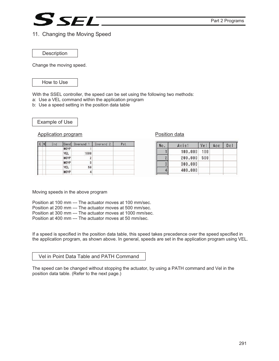 Changing the moving speed | IAI America SSEL User Manual | Page 313 / 494