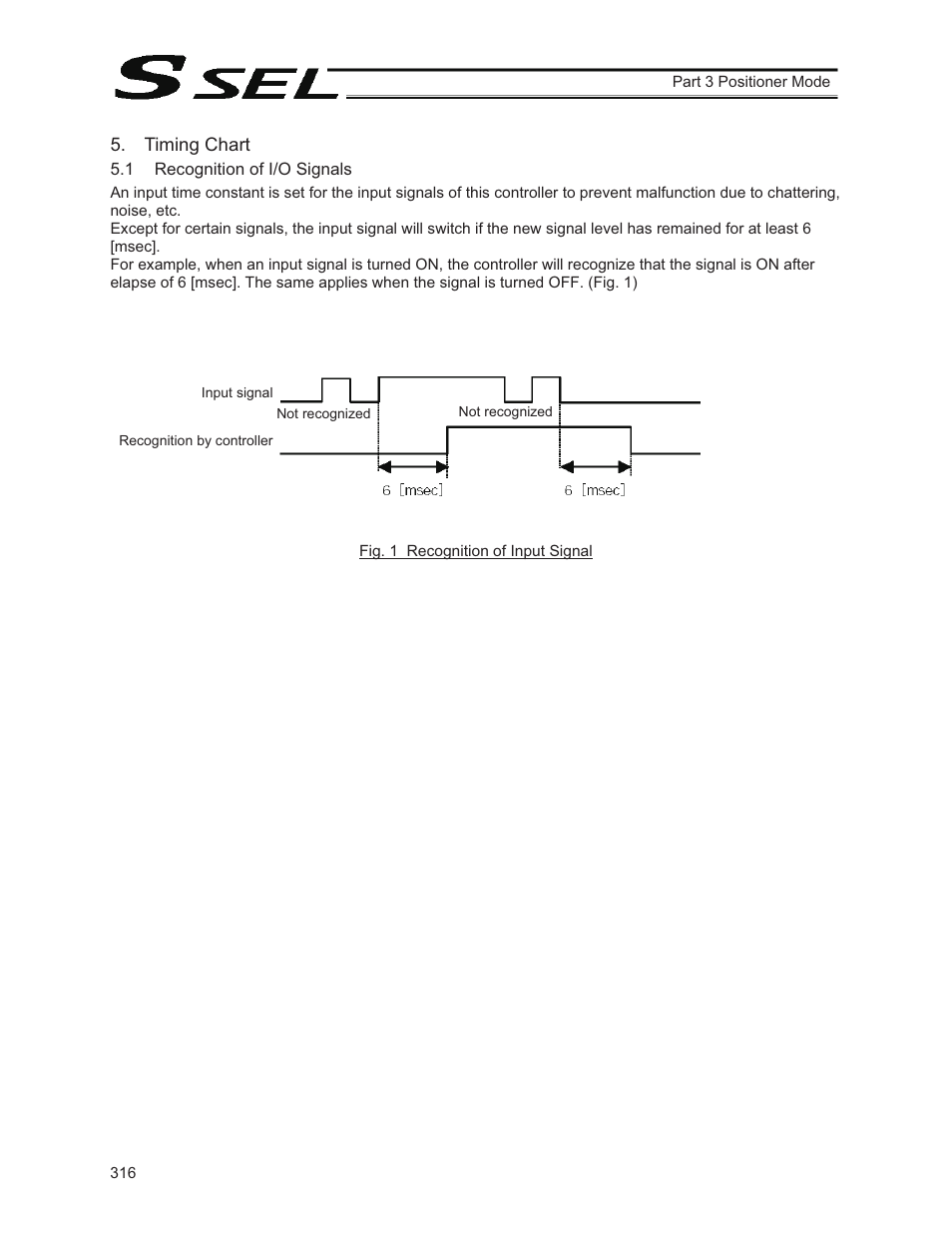 Timing chart, 1 recognition of i/o signals | IAI America SSEL User Manual | Page 338 / 494