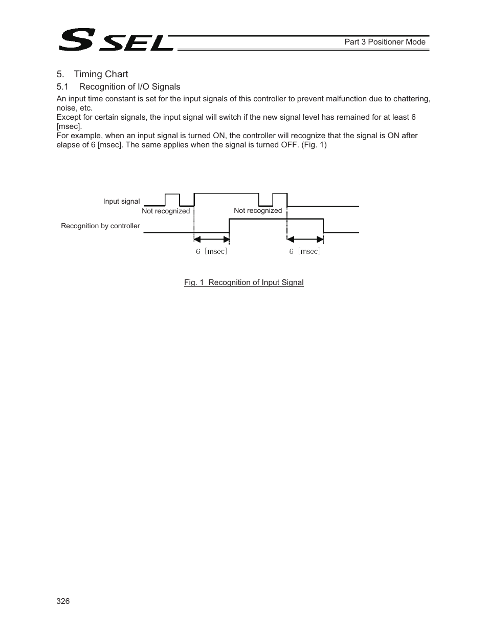 Timing chart, 1 recognition of i/o signals | IAI America SSEL User Manual | Page 348 / 494