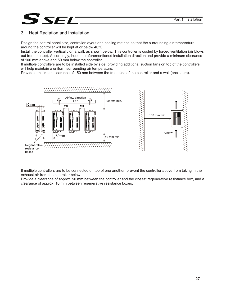 Heat radiation and installation | IAI America SSEL User Manual | Page 49 / 494