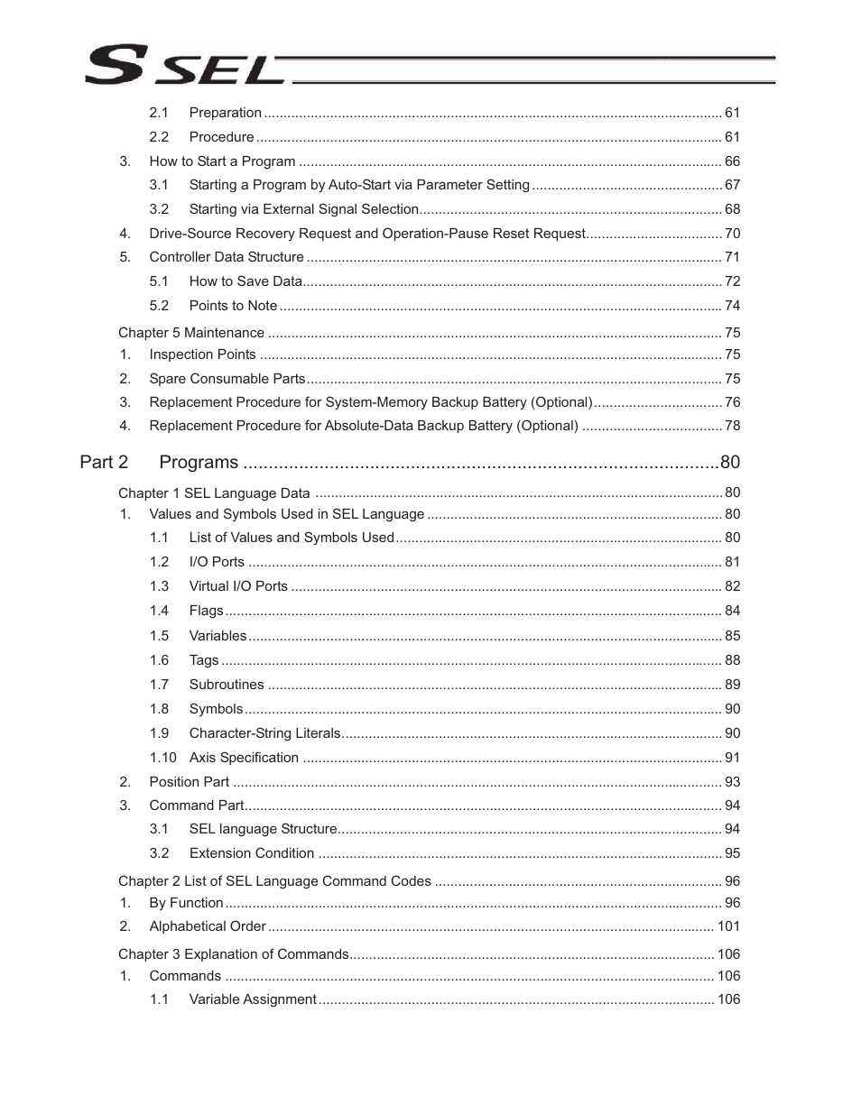 Part 2 programs | IAI America SSEL User Manual | Page 8 / 494