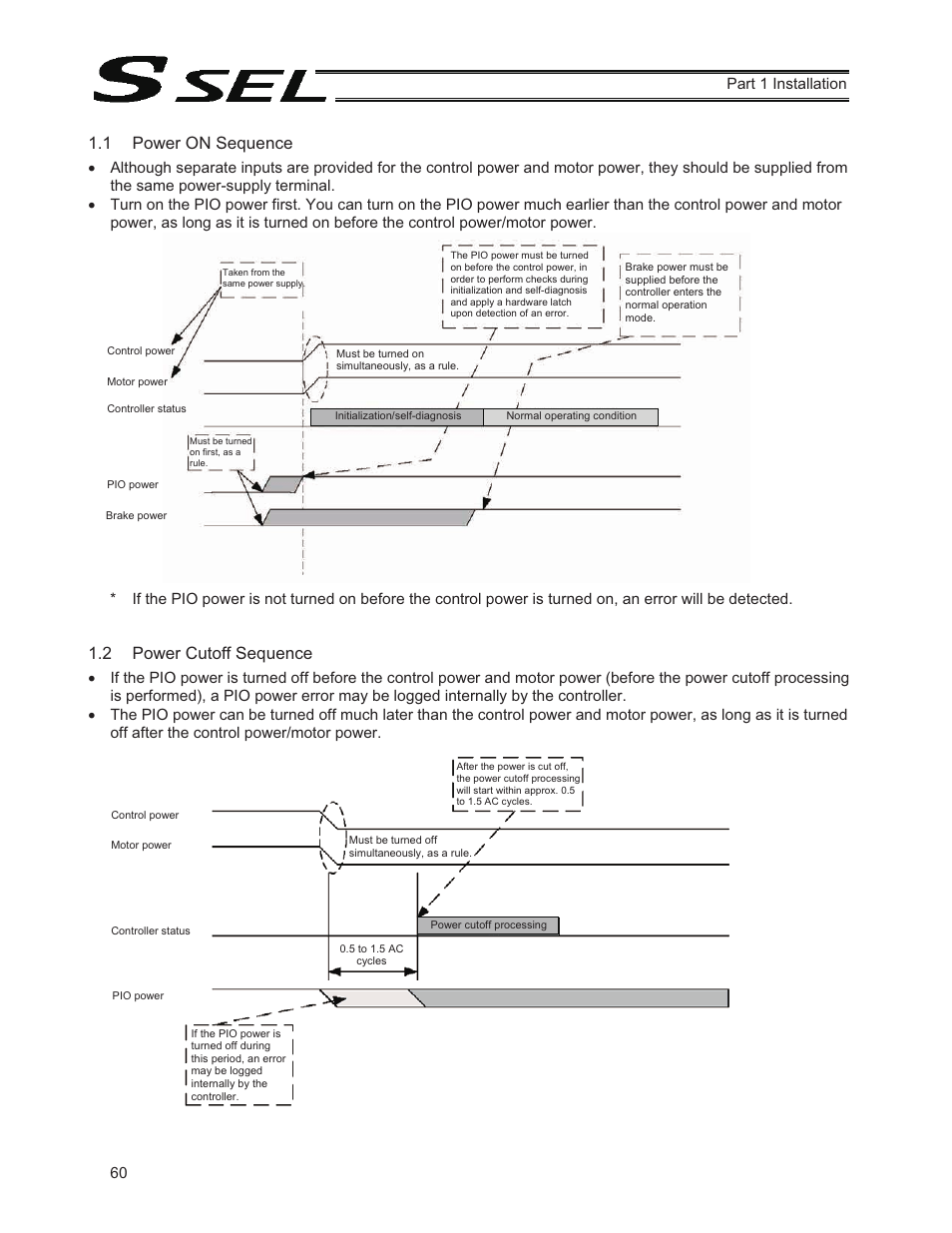 1 power on sequence, 2 power cutoff sequence | IAI America SSEL User Manual | Page 82 / 494