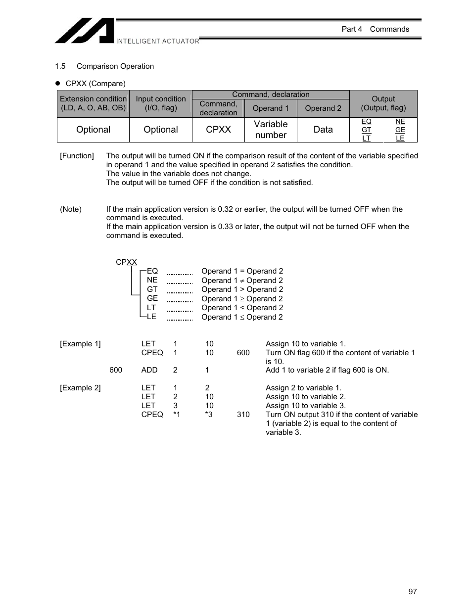 5 comparison operation | IAI America XSEL-KE User Manual | Page 112 / 424