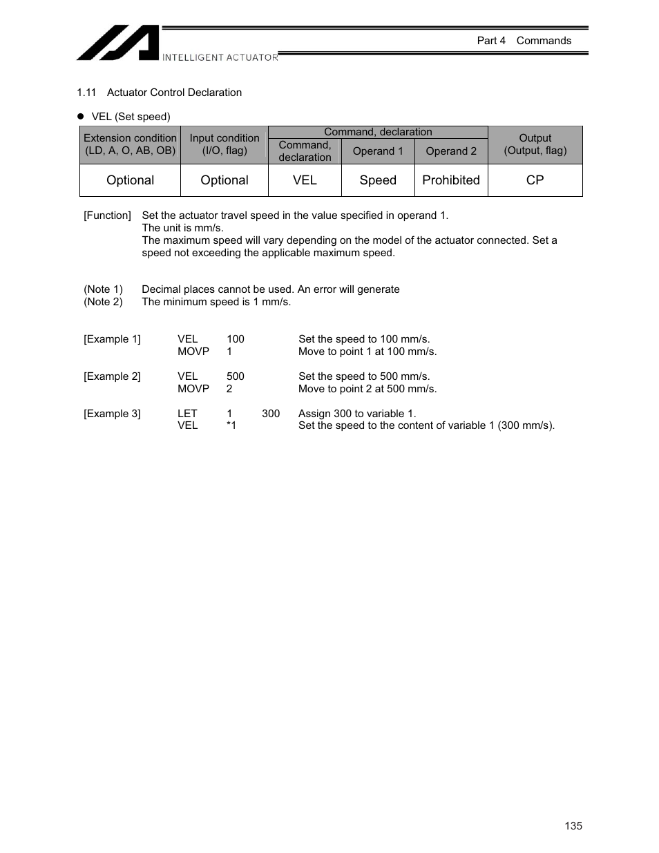 11 actuator control declaration | IAI America XSEL-KE User Manual | Page 150 / 424