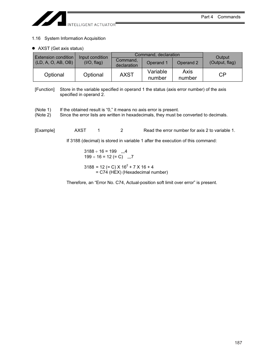 16 system information acquisition | IAI America XSEL-KE User Manual | Page 202 / 424