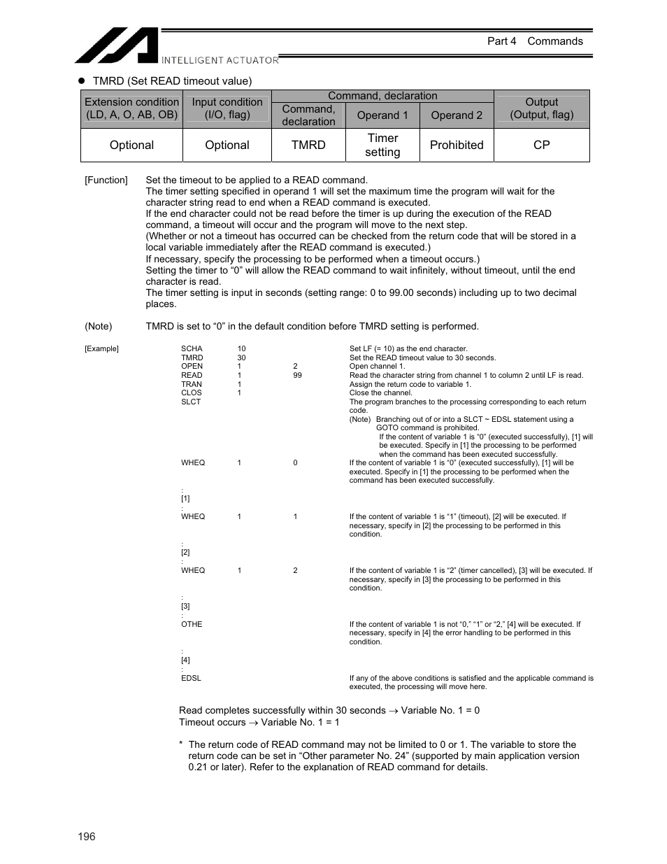 Optional optional tmrd timer setting prohibited cp | IAI America XSEL-KE User Manual | Page 211 / 424