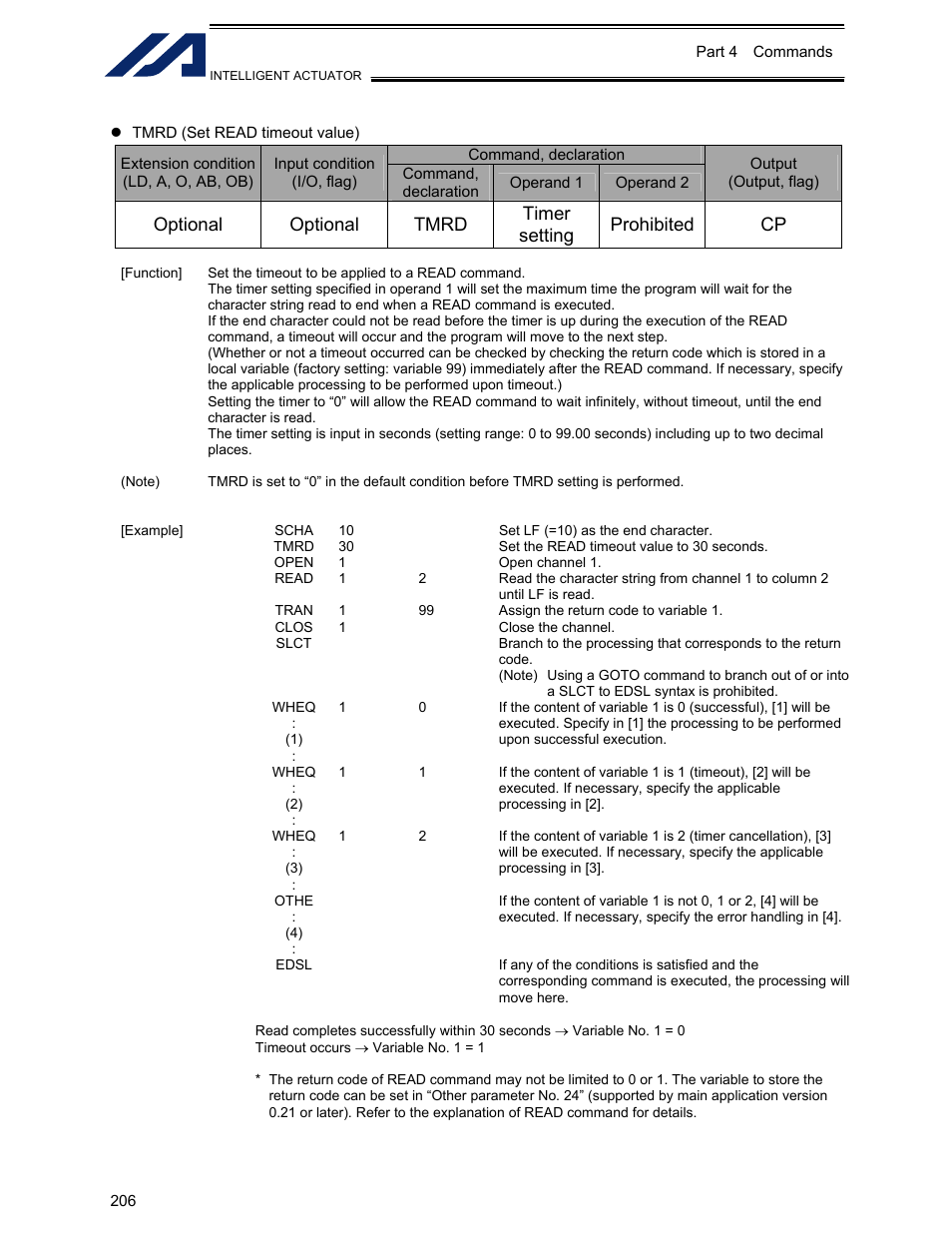 Optional optional tmrd timer setting prohibited cp | IAI America XSEL-KET User Manual | Page 225 / 436