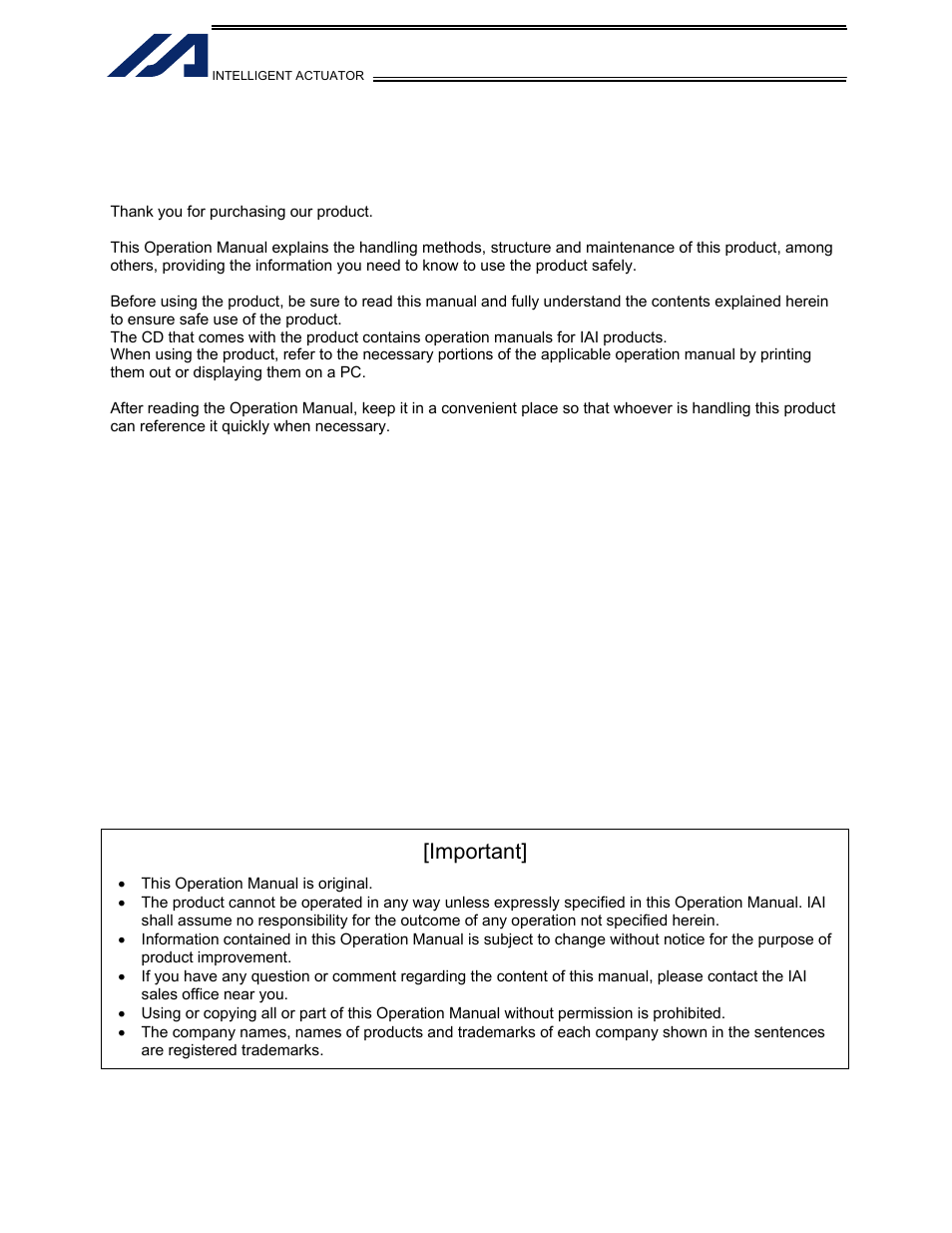 Please read before use, Important | IAI America XSEL-KET User Manual | Page 3 / 436
