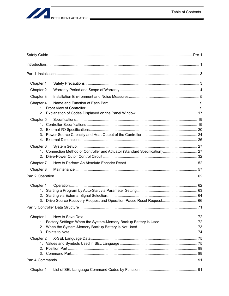 IAI America XSEL-KET User Manual | Page 7 / 436