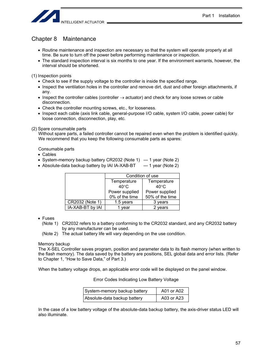 Chapter 8 maintenance, Chapter 8, Maintenance | IAI America XSEL-KET User Manual | Page 76 / 436