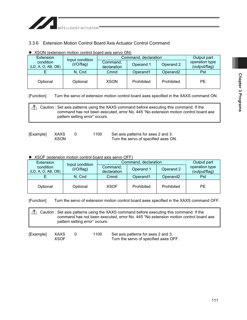 IAI America XSEL-S User Manual | Page 119 / 212