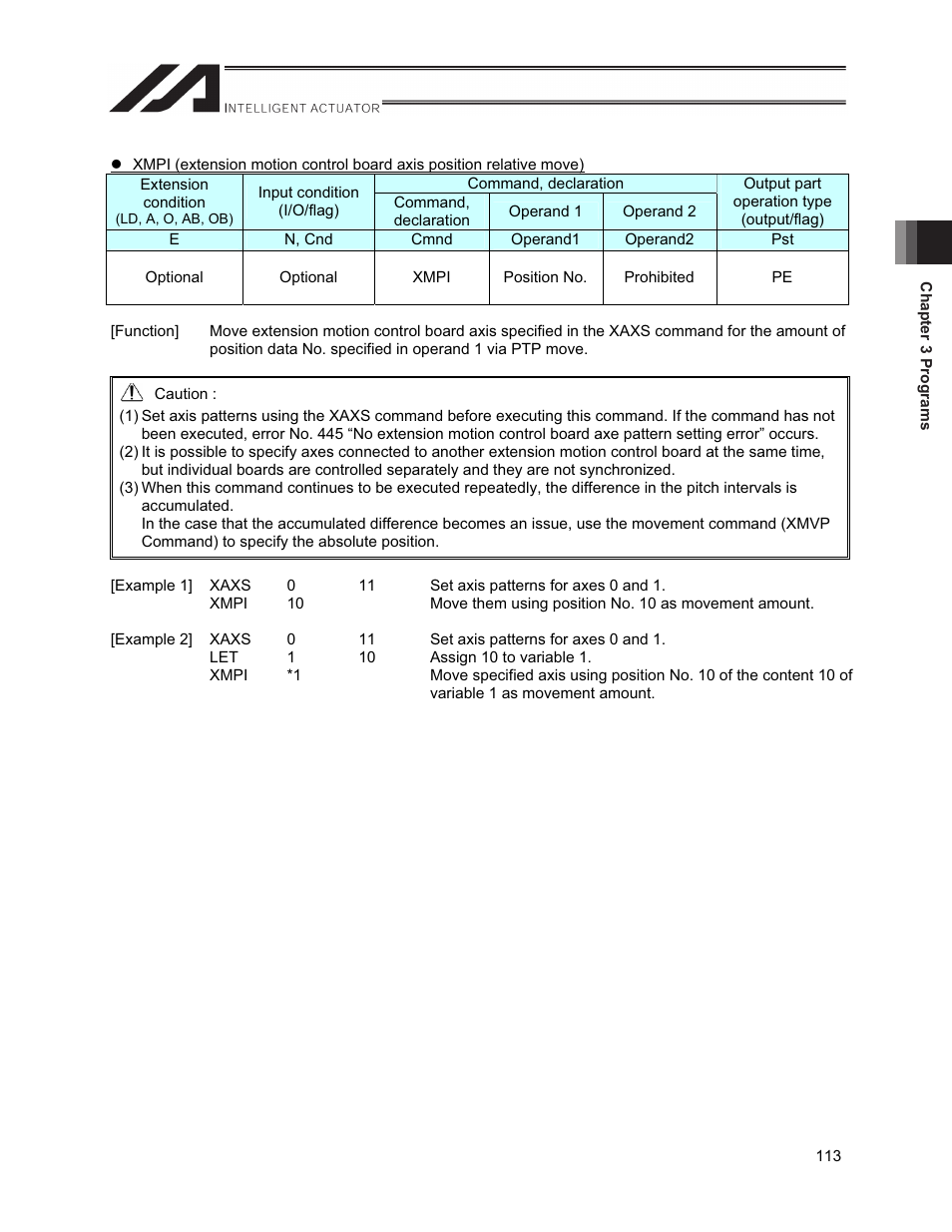 IAI America XSEL-S User Manual | Page 121 / 212