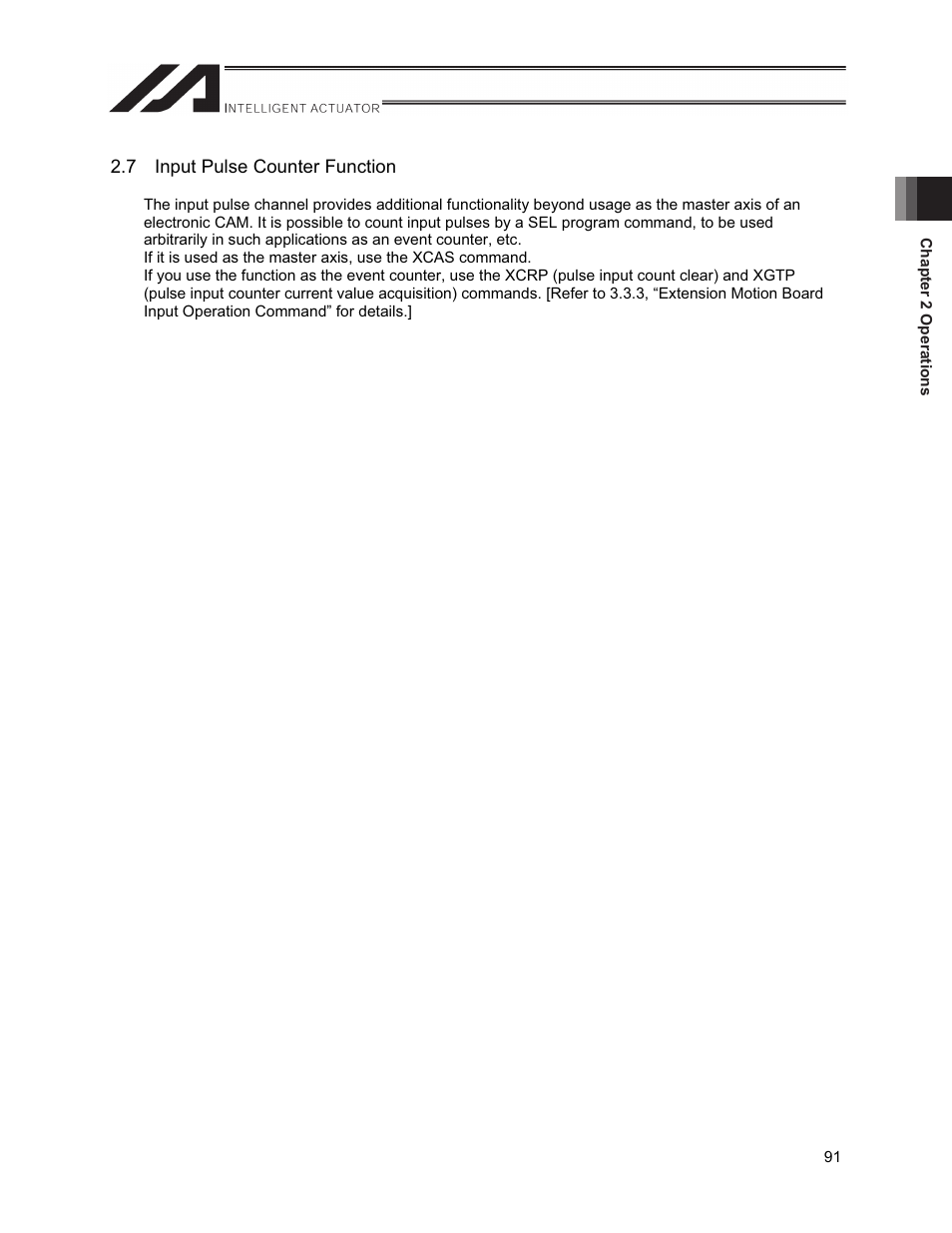 7 input pulse counter function | IAI America XSEL-S User Manual | Page 99 / 212