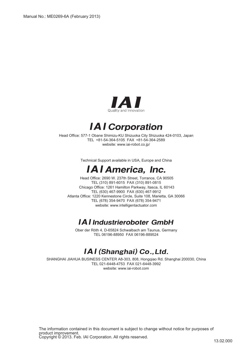 IAI America XSEL-S User Manual | Page 128 / 128