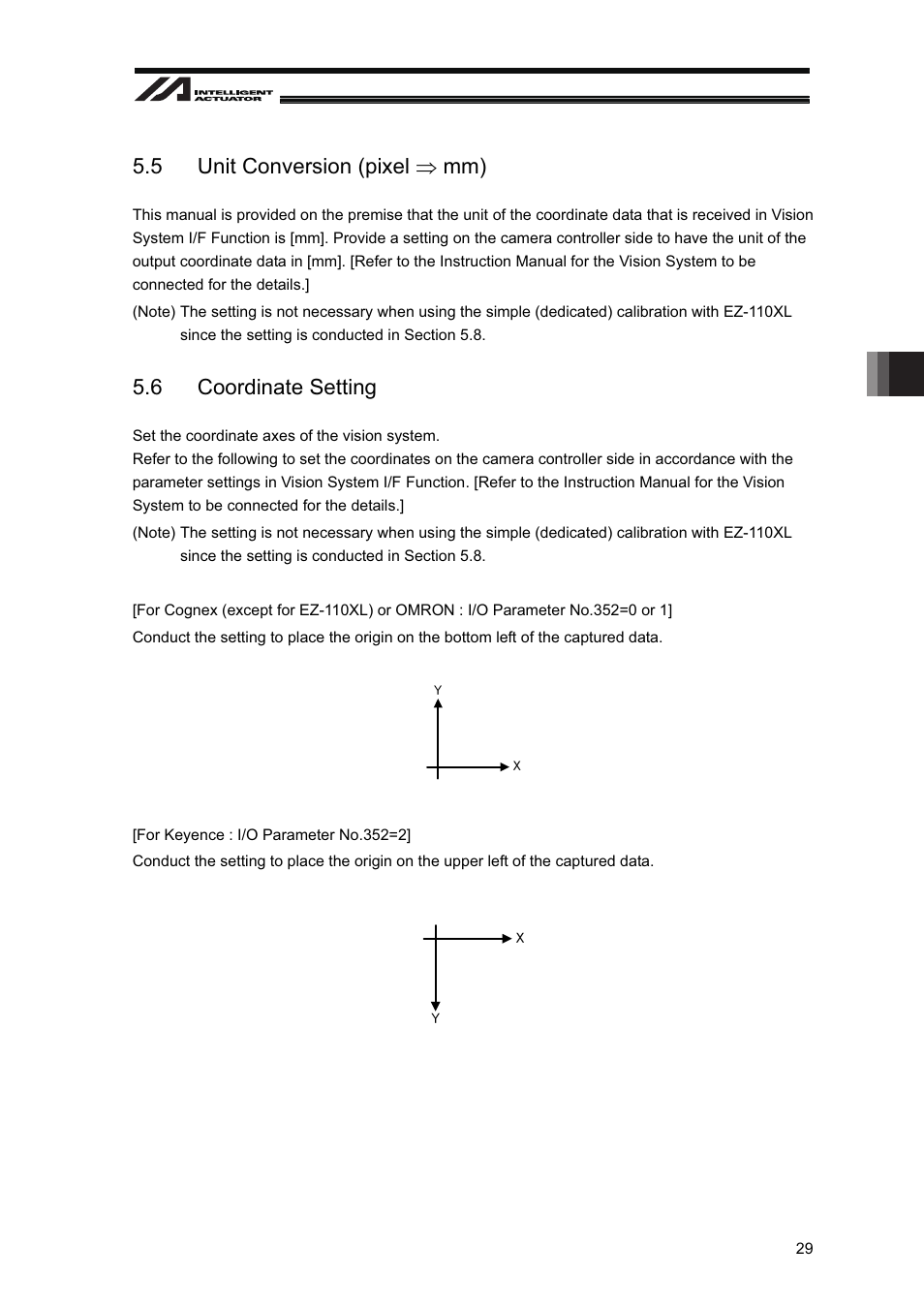 5 unit conversion (pixel ⇒ mm), 6 coordinate setting, 5 unit conversion (pixel  mm) | IAI America XSEL-S User Manual | Page 35 / 128